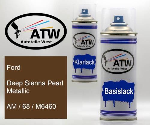 Ford, Deep Sienna Pearl Metallic, AM / 68 / M6460: 400ml Sprühdose + 400ml Klarlack - Set, von ATW Autoteile West.